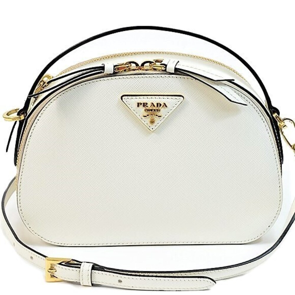 Prada Odette Bag structured Saffiano leather White